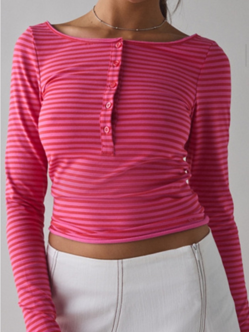 Urban Outfitters Out From Under Betty Boatneck Long Sleeve Henley Top